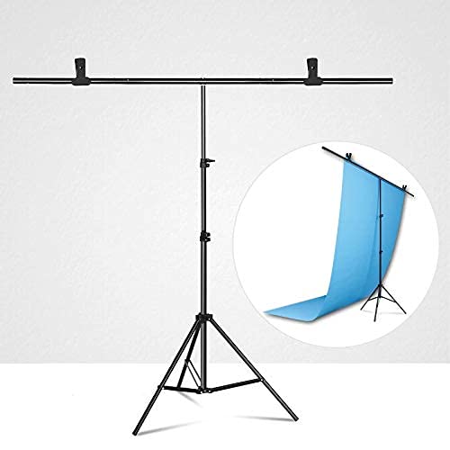 Yugam� Photography T-Shaped Background Stand,6ft Wide 9ft Tall Adjustable Support Photo Studio with 2 Clip(T Stand Only)