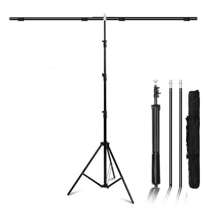 Yugam� Photography T-Shaped Background Stand,6ft Wide 9ft Tall Adjustable Support Photo Studio with 2 Clip(T Stand Only)