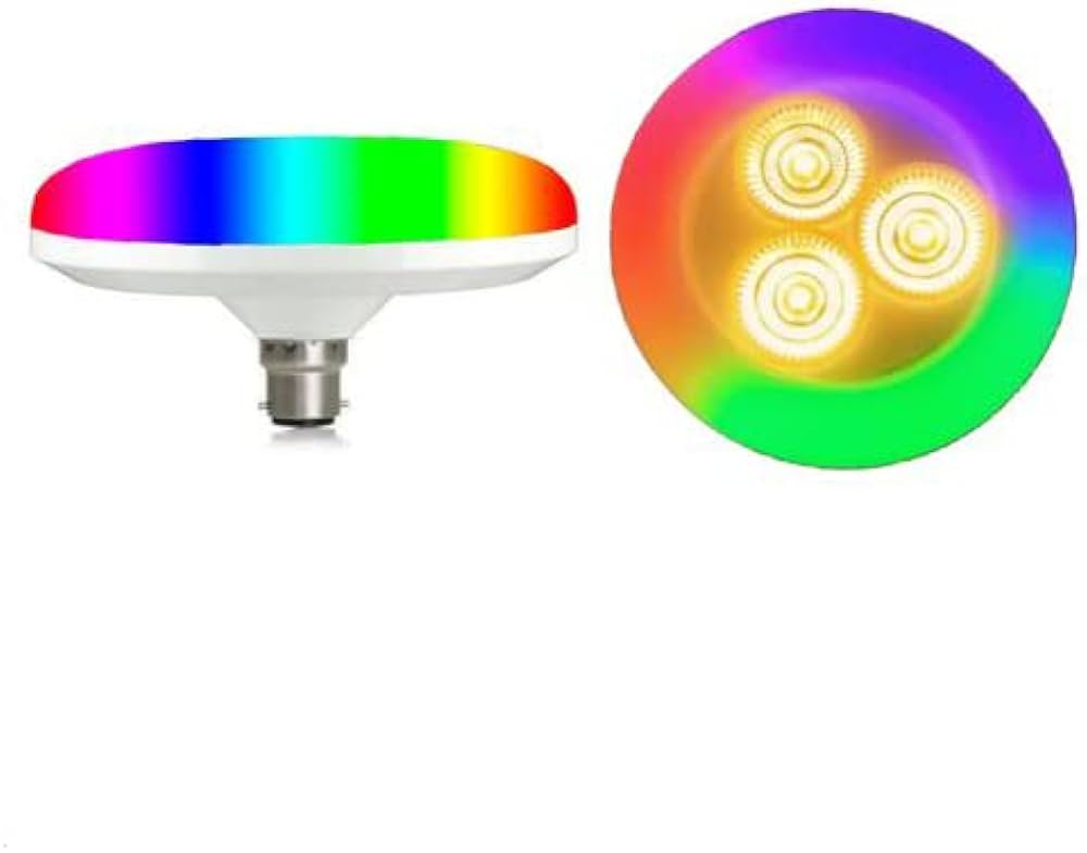 YUGAM LED Bulb Light Cob 3 in 1 Light Warn White RGB 20W (UFO RGB Light)