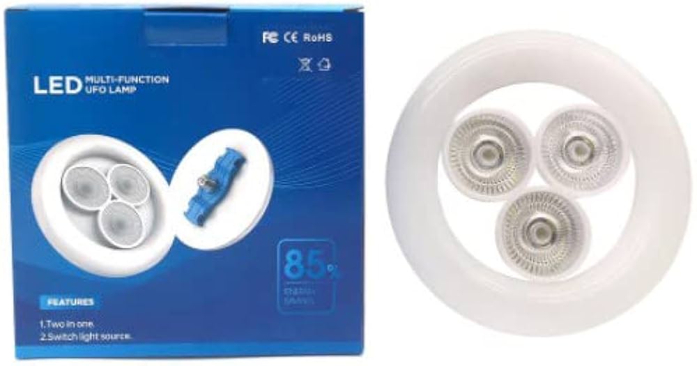 YUGAM LED Bulb Light Cob 3 in 1 Light Warn White RGB 20W (UFO RGB Light)