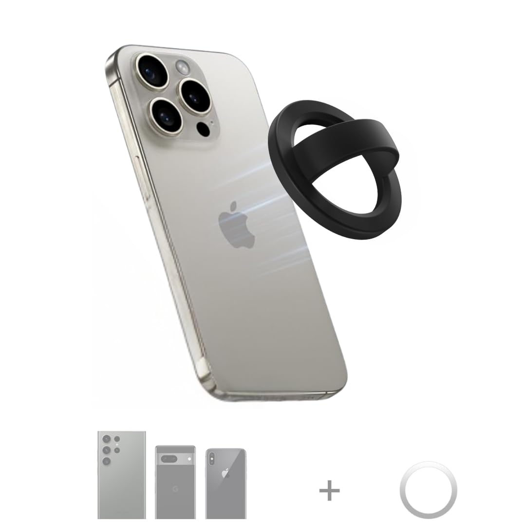 Phone Grip, Compatible with MagSafe, Removable Loop Grip with Silicone Soft Finger Strap, Phone Ring Holder