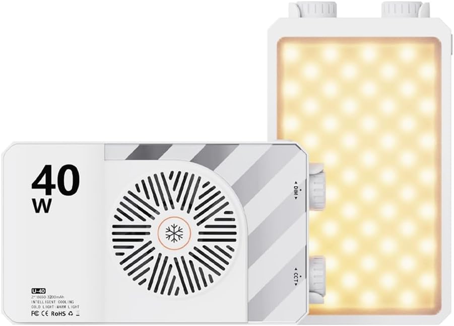 YUGAM 40W Portable LED Photography Light with Adjustable Temperature Small Pocket Selfie Led Light with Mini Tripod (U-40)