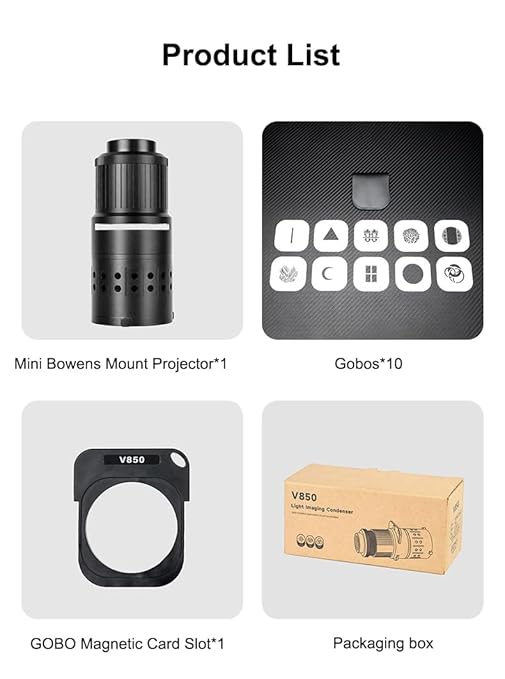 Yugam Mini Optical Bowens Mount Projector Attachment Spotlight Conical Optical Snoot Photography