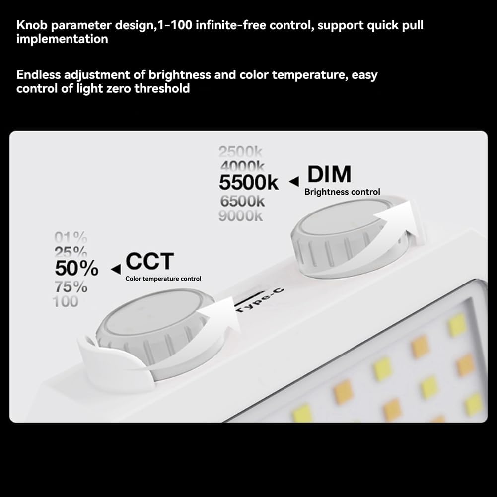 YUGAM 40W Portable LED Photography Light with Adjustable Temperature Small Pocket Selfie Led Light with Mini Tripod (U-40)