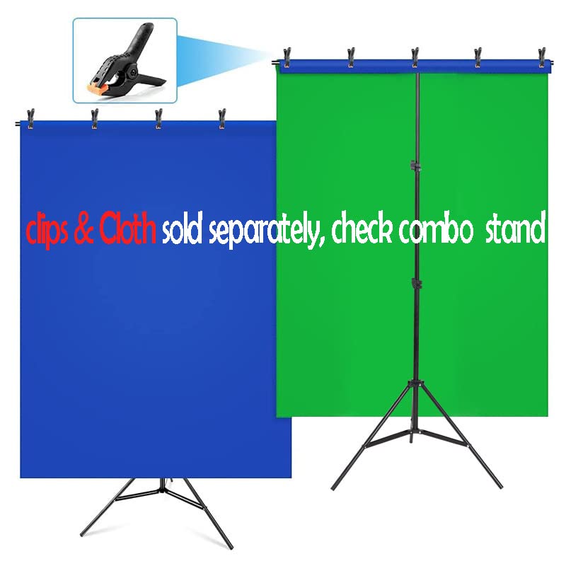 Yugam� Photography T-Shaped Background Stand,6ft Wide 9ft Tall Adjustable Support Photo Studio with 2 Clip(T Stand Only)