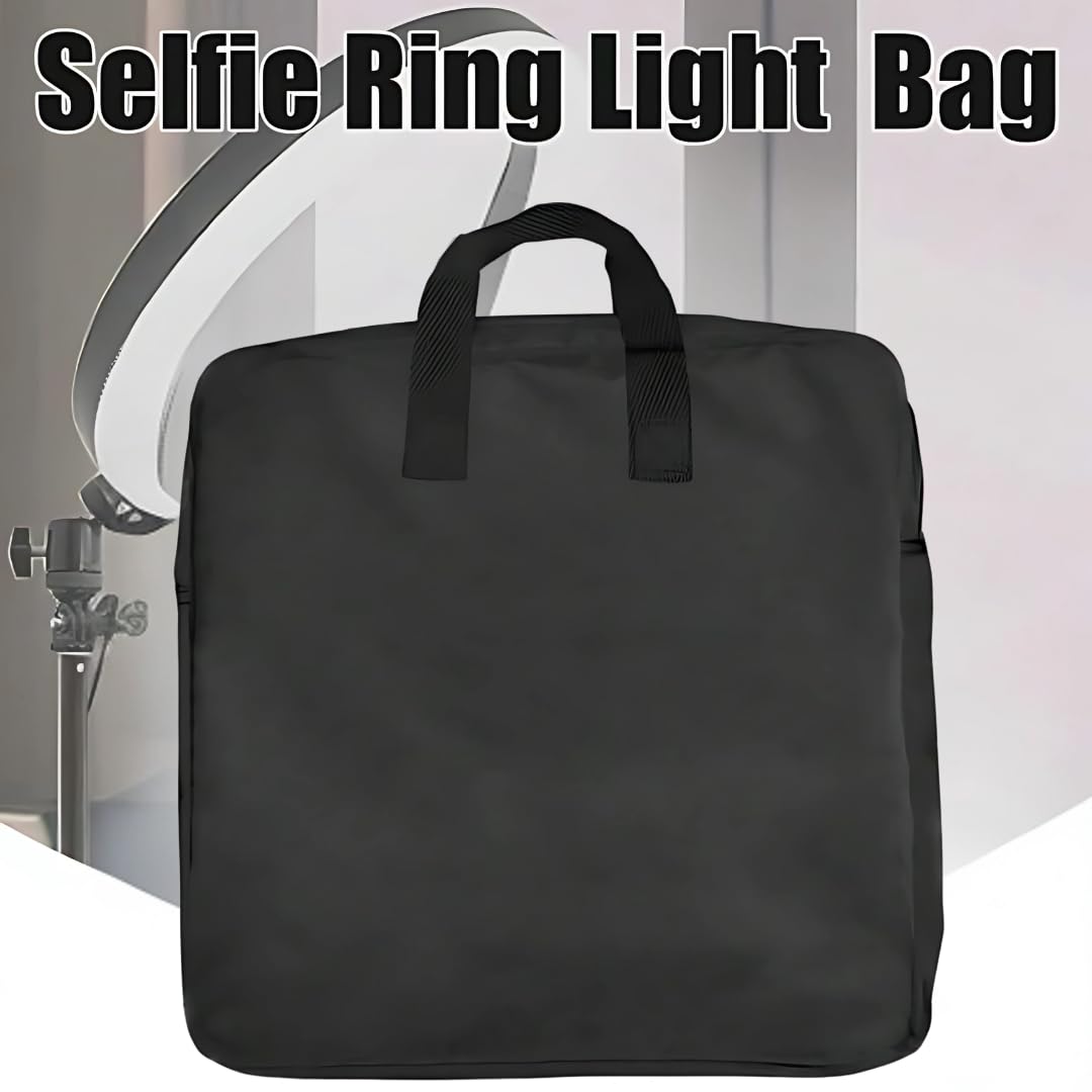 YUGAM Nylon Portable Selfie Ring Light Carrying Bag for 18-19 Inch(45.72cm to 48.26cm) LED Photography Bag (Ring Light Bag (2.0)), Black