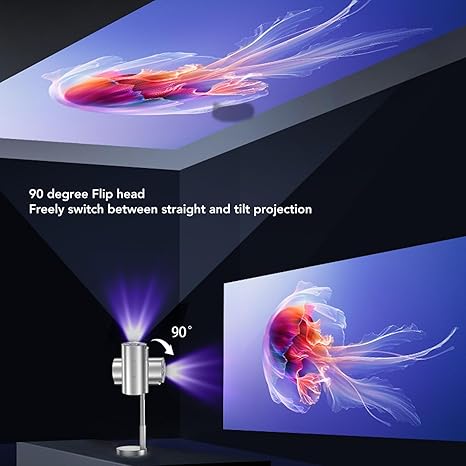 Yugam Mini Projector 4K 1080P Support, Portable Projector WiFi6 BT 5.0 Android 11, Smart Projector
