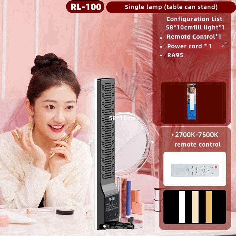 Yugam RL-100 LED Stick Type Camera Panel Light, Remote-Controlled, Portable, 2500K-7500K Colour Range, CRI 96, for Photoshoots, Game Streaming, Content Creation (Without Stand)