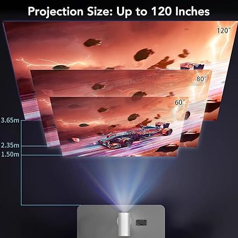 Yugam Mini Projector 4K 1080P Support, Portable Projector WiFi6 BT 5.0 Android 11, Smart Projector