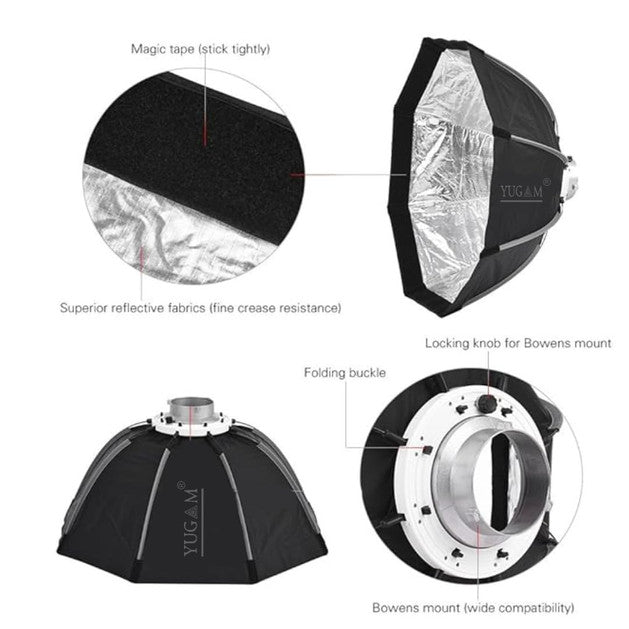 YUGAM 65cm Quickly Release Bowens Mount Octagon Softbox Comes with Diffuser