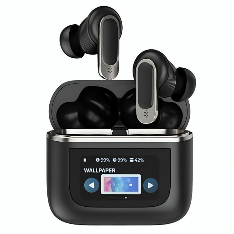 YUGAM Tour Pro 2 True Wireless Earbuds with Touch Screen Control Display, 6 Mics