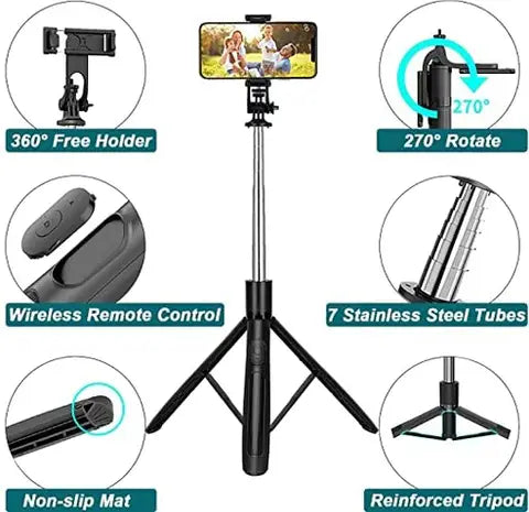 YUGAM Q05 Selfie Stick Tripod Stand with Wireless Remote control
