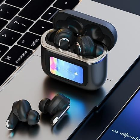 YUGAM Tour Pro 2 True Wireless Earbuds with Touch Screen Control Display, 6 Mics