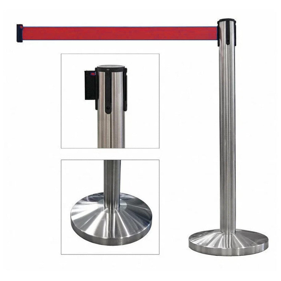 Yugam Queue Manager , 202 Grade Extendable 2.25 mtr Hook Type Steel Barricade
