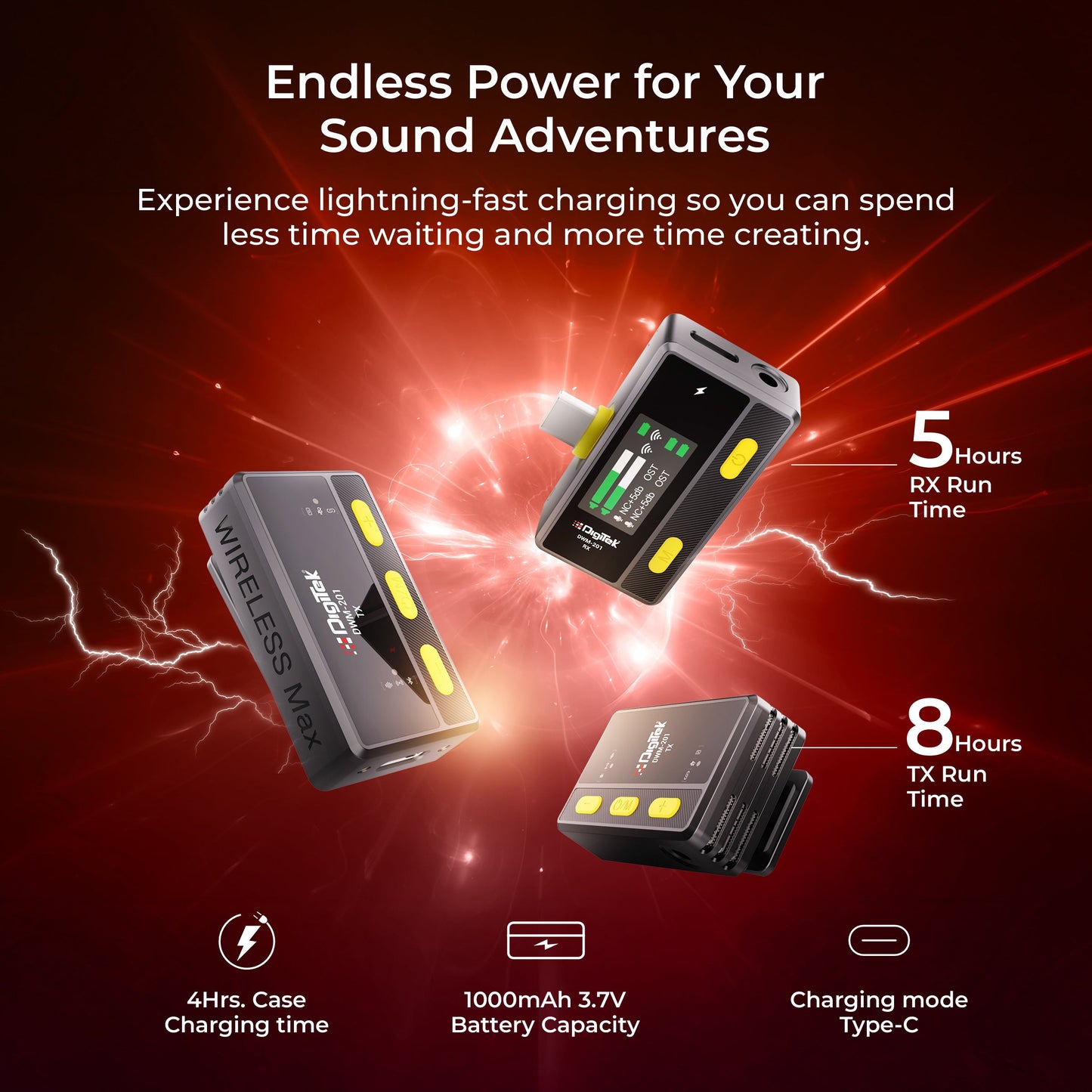 Digitek DWM-201 Wireless Microphone System with Remote & Noise Cancellation