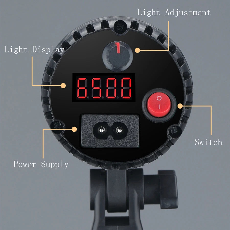 YM-80 LED Spotlight Studio Video Light 6500K Brightness COB Photography Lighting for Live Streaming Portrait Product Professional