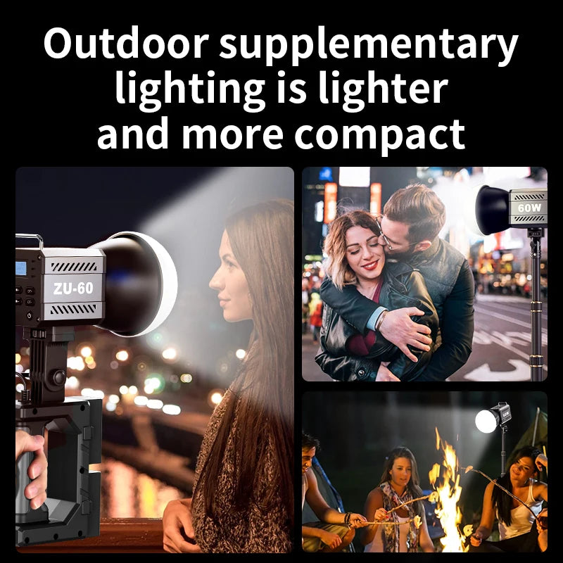 Yugam ZU60 LED fill light handheld COB light dual color 60w+ Dual Battery Handle