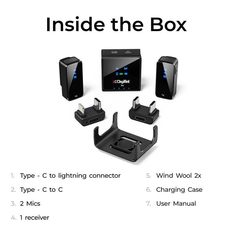 DIGITEK® (DWM-117) 2-in-1 Wireless Microphone