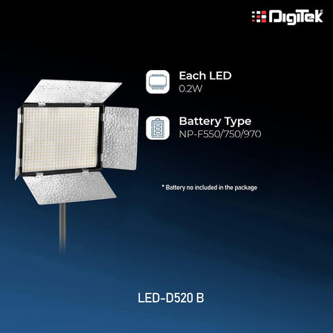 Digitek (LED-D520 B) Professional LED 37W Video Light Compatible with Tripods