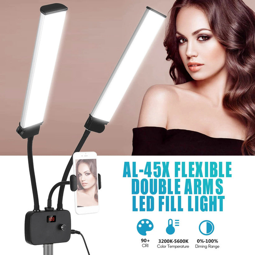 YUGAM 2 ARM Fill Beauty Light flexible arm Brightness and Temperature Control  (With Tripod)