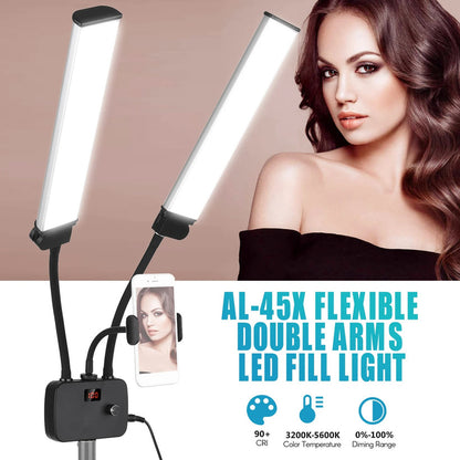 YUGAM 2 ARM Fill Beauty Light flexible arm Brightness and Temperature Control  (With Tripod)