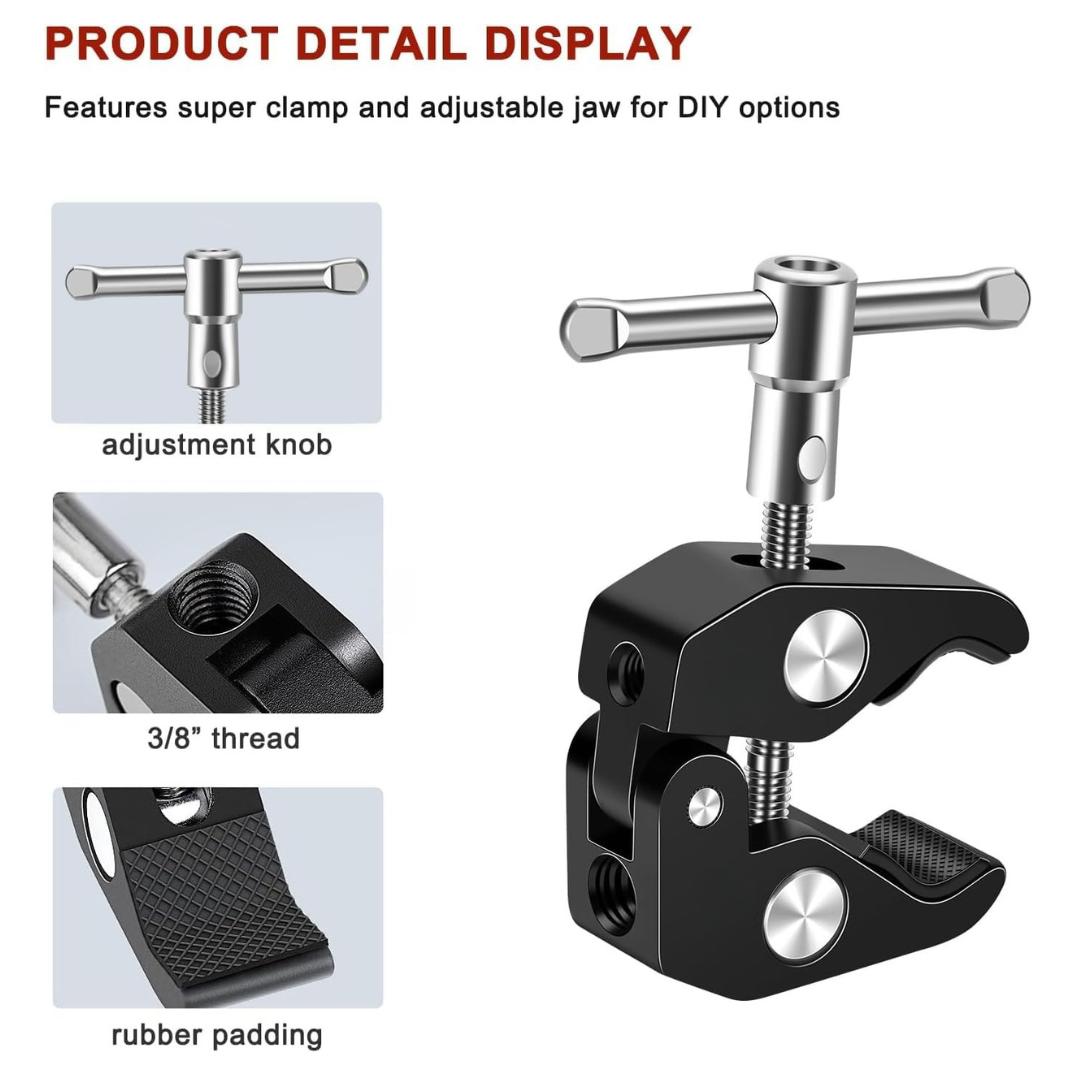 YUGAM Magic Articulating Adjustable Arm with 1/4" Tripod Screw for DSLR Camera, LCD Monitor, LED Lights, Flash Light, Microphone
