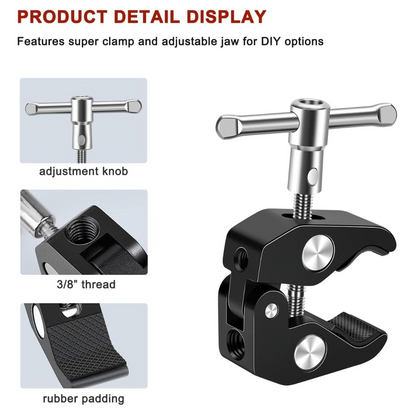YUGAM Magic Articulating Adjustable Arm with 1/4" Tripod Screw for DSLR Camera, LCD Monitor, LED Lights, Flash Light, Microphone