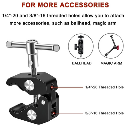 YUGAM Magic Articulating Adjustable Arm with 1/4" Tripod Screw for DSLR Camera, LCD Monitor, LED Lights, Flash Light, Microphone