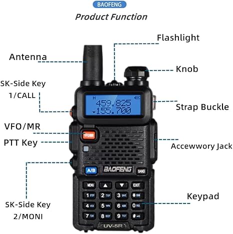 UV-5R Two Way Radio High Power VHF UHF Handheld Transceiver Walkie Talkies 1Pc
