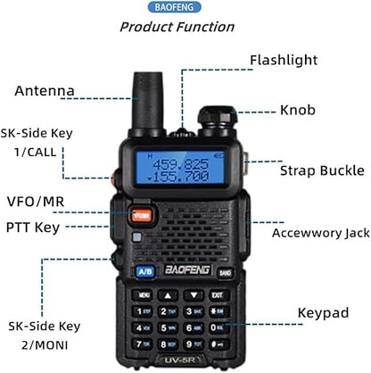 UV-5R Two Way Radio High Power VHF UHF Handheld Transceiver Walkie Talkies 1Pc