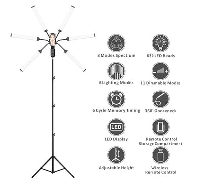 YUGAM 6 ARM Fill Beauty Light (With Tripod)