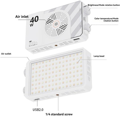 YUGAM 40W Portable LED Photography Light with Adjustable Temperature Small Pocket Selfie Led Light with Mini Tripod (U-40)