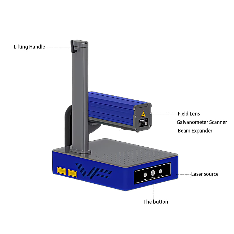 YUGAM EZCAD 20W Fiber Laser Marking Portable Machine for Metal Keychain Silver Jewelry Marking