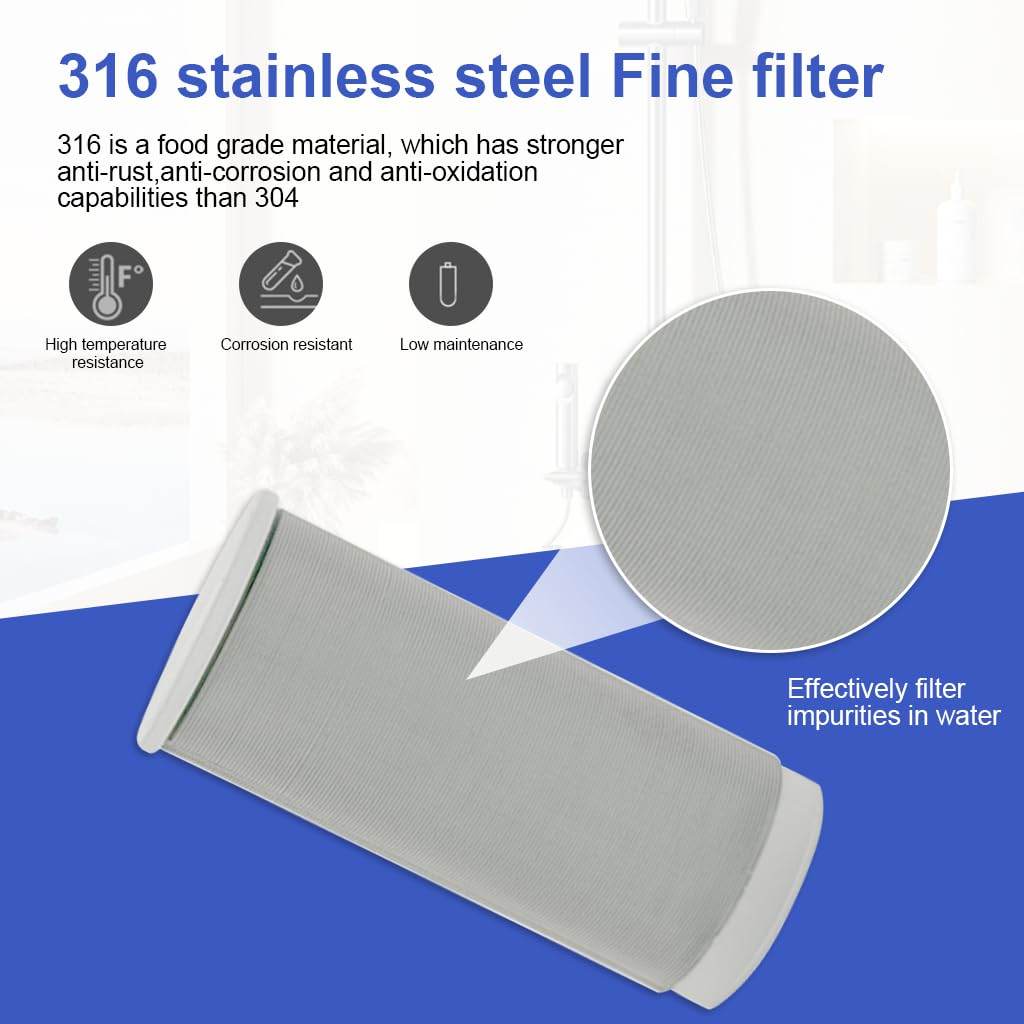 Household Water Heater Inlet Filter with 316 Stainless Steel Mesh | 40 Micron Fine Filter | 2.2 cm Inner Diameter | Anti-Rust Pre-Filter for Water Heater, Washing Machine & Under Sink