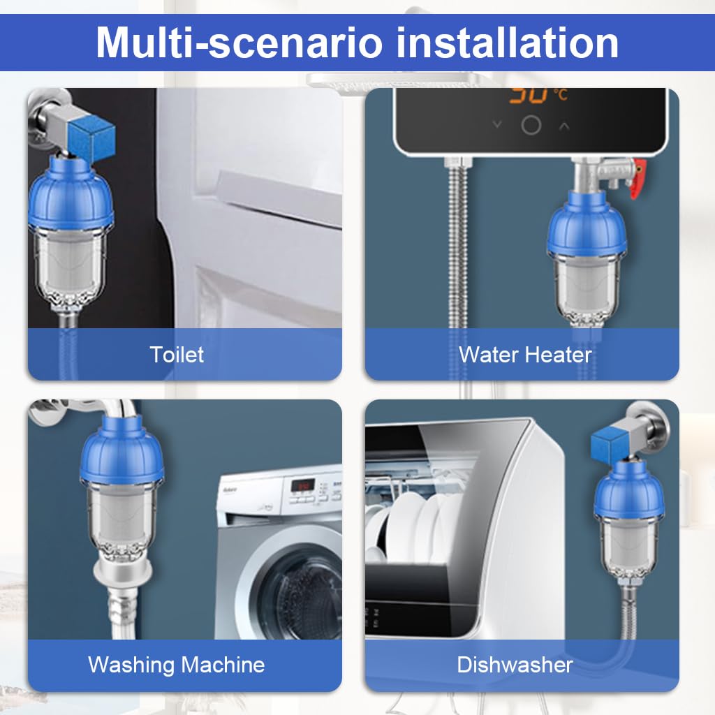 Household Water Heater Inlet Filter with 316 Stainless Steel Mesh | 40 Micron Fine Filter | 2.2 cm Inner Diameter | Anti-Rust Pre-Filter for Water Heater, Washing Machine & Under Sink