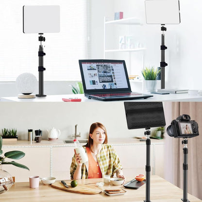YUGAM 11-inch LED Video Light Panel, USB Powered, 3200K-5600K, with Adjustable Desk Mount Stand for Studio Photography | Video Recording | Conference | YouTube (Light with Desk Mount)