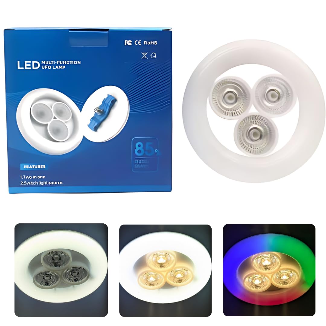 YUGAM LED Bulb Light Cob 3 in 1 Light Warn White RGB 20W (UFO RGB Ligh ...