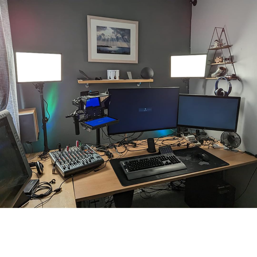 YUGAM 11-inch LED Video Light Panel, USB Powered, 3200K-5600K, with Adjustable Desk Mount Stand for Studio Photography | Video Recording | Conference | YouTube (Light with Desk Mount)