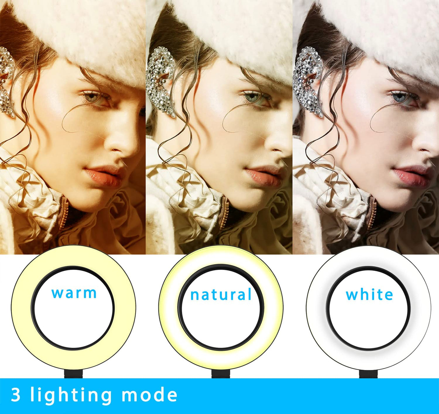 Overhead Camera Mount with Ring Light, Flexible Articulating Phone Arm Stand Compatible with iPhone, Logitech Webcam, Desk Tripod for YouTube Live Stream Cooking Nail Video Recording