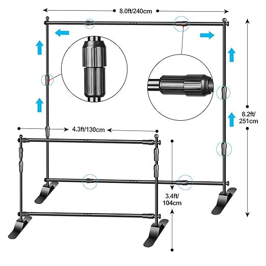 YUGAM 9x9 Telescopic Tube Backdrop Banner Stand,Elevate Your Photography stand