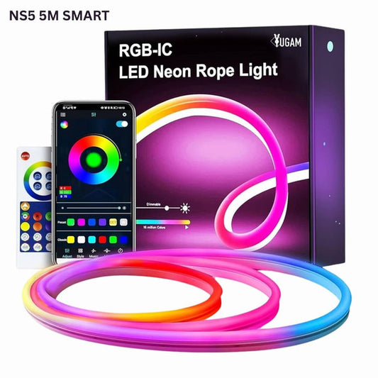 YUGAM NS5 5M Smart Bluetooth Neon APP LED Strip Light Water Proof With Adaptor