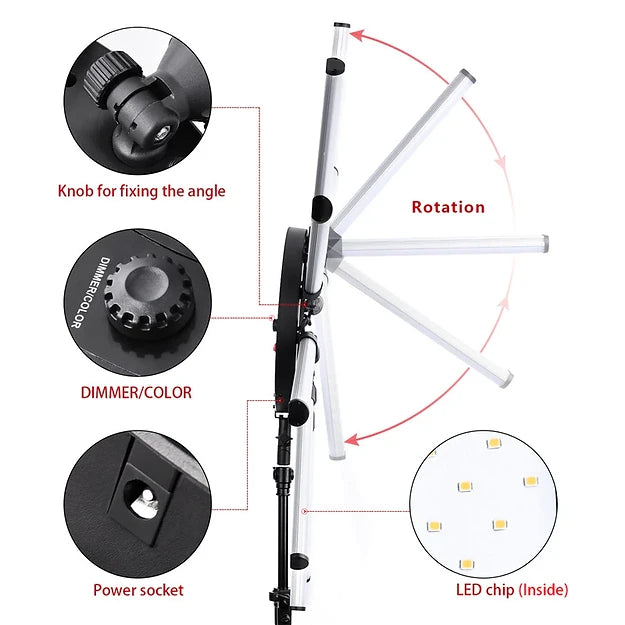 YUGAM Professional 12 ARM Star Ring Light (With Tripod)