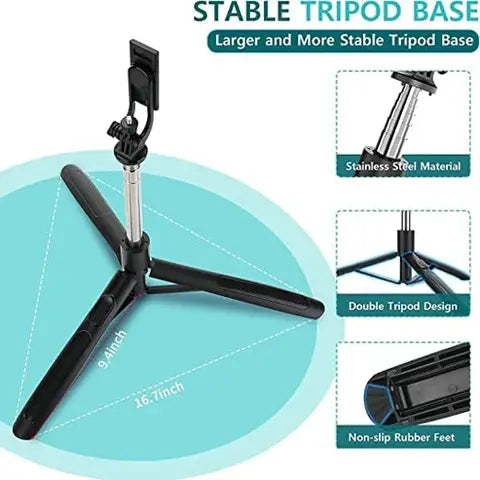 YUGAM Q05 Selfie Stick Tripod Stand with Wireless Remote control