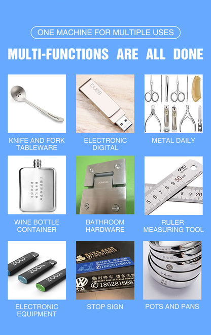YUGAM EZCAD 20W Fiber Laser Marking Portable Machine for Metal Keychain Silver Jewelry Marking