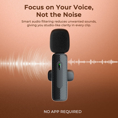 Digitek® (DWM-007 PRO) Wireless Microphone & Receiver with Lightning Connector, 2.4GHz Frequency, 4Hr Battery, 20m Range, Compatible with iPhone & iPad