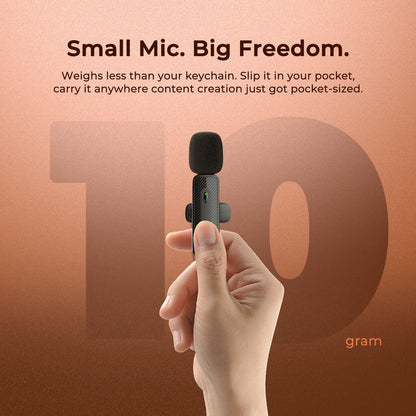 Digitek® (DWM-007 PRO) Wireless Microphone & Receiver with Lightning Connector, 2.4GHz Frequency, 4Hr Battery, 20m Range, Compatible with iPhone & iPad