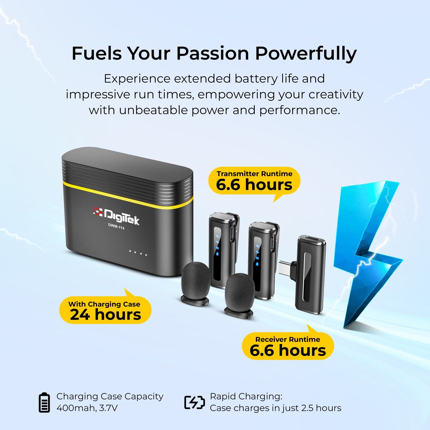 Digitek® (DWM-114) 2-in-1 Wireless Microphone