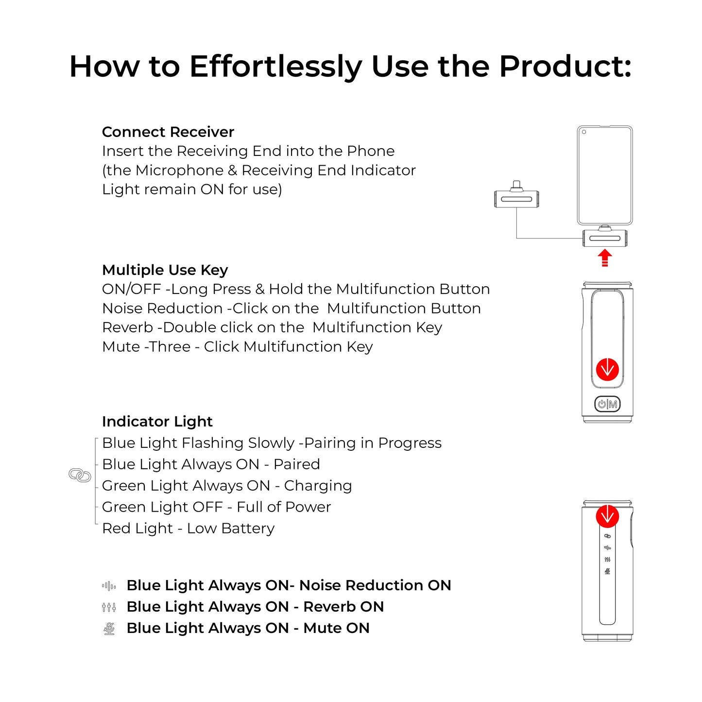 Digitek® (DWM-114) 2-in-1 Wireless Microphone