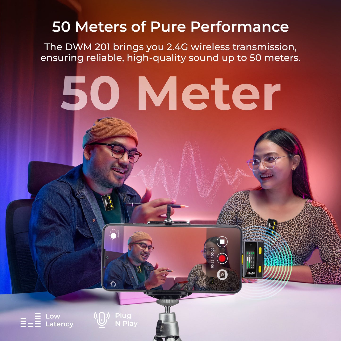 Digitek DWM-201 Wireless Microphone System with Remote & Noise Cancellation