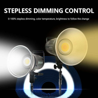 YUGAM CB-VL100W Photo & Video LED Light | Bowens Mount, 360° Free Rotation | Studio Fill Light for Professional Photography | Bi- Colour, 3200K-5500K Dimmable Remote Control - Warm White